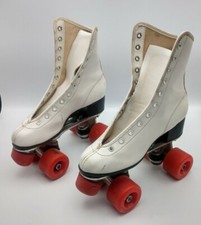 ROLLER DERBY Womens Size 5 White 4-Wheel Quad Roller Skates Vintage