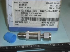 DK LOK D-PRO 1/4" Inline 316 S.S. CV, 3K PSI, 3 PSI Crack P/N: V33A-MD-4N4T-3-S