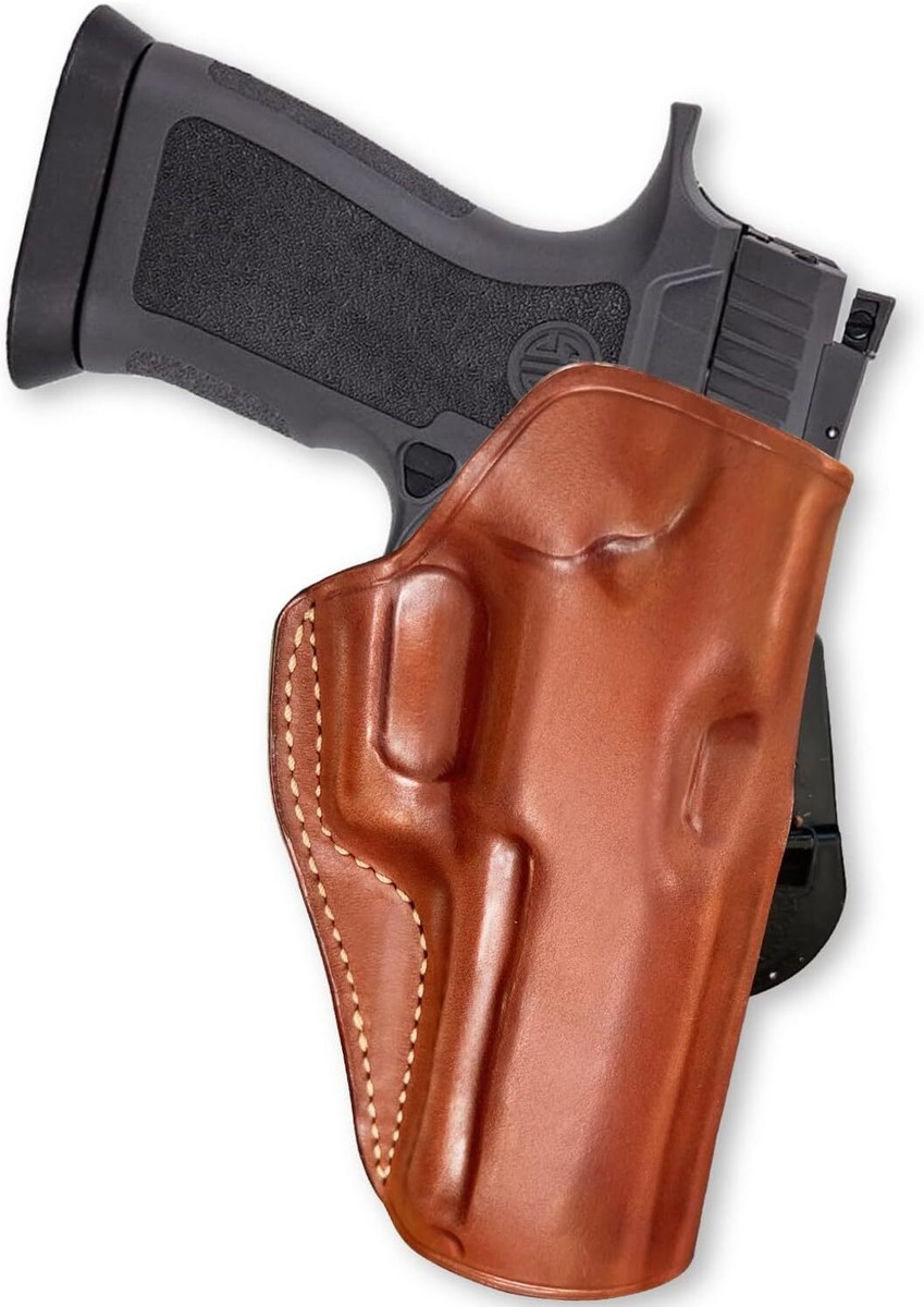OWB Leather Paddle Holster Open Top Fits, Sig P320-XTEN 10mm 5