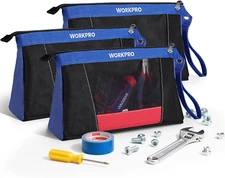 12" Tool Pouches with Zipper, Heavy-Duty Small Tool Bag,Utility small tool pouch