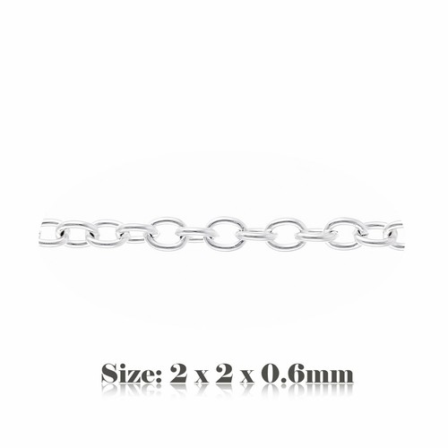 5m 925 Sterling Silver Colour Plated Oval Chain For Jewellery Making 015 - Picture 2 of 2