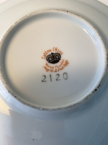 Lefton China Demitasse Cup and Saucer #2120 Purple Violets Chintz - Picture 4 of 9