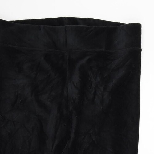 Marks & Spencer Womens Black Cotton Blend Trousers Size 12 L25 in Regular - Picture 8 of 12