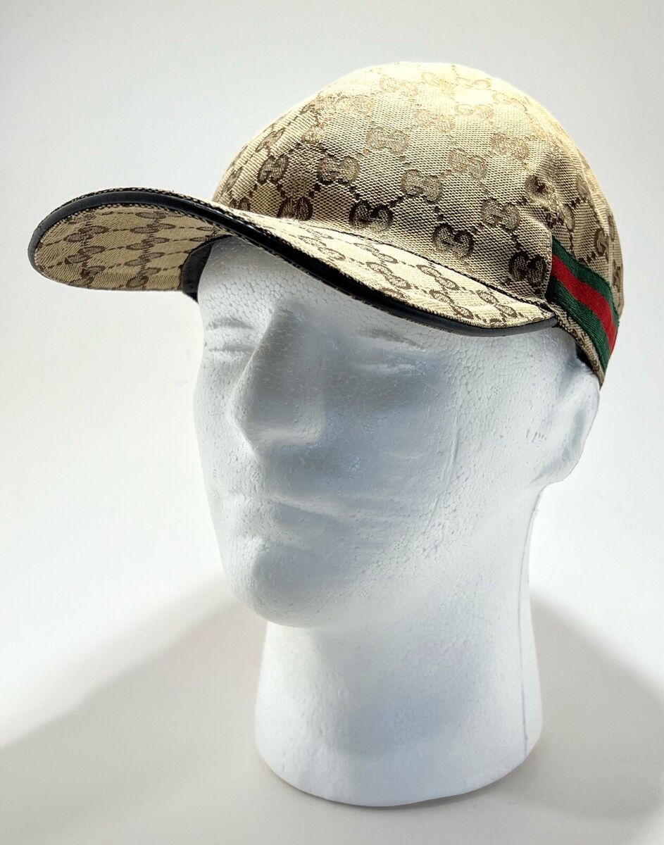 GUCCI GG Canvas Web Sherry Line Cap M Beige Green Red Style GUCCI GG Canvas Web Sherry Line Cap M Beige Green Red Style