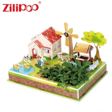 Zilipoo 3D Botanic Puzzle and Mini Garden, Education Toy, Windmill Farm, Ages 3+