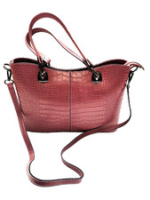 Borse In Pelle Italy Genuine Leather Pink Handbag-  Handles & Strap -Used Once!