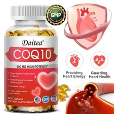 Co Enzyme Q10 500mg Helps Maintain Healthy Blood Pressure Heart 120 Capsules