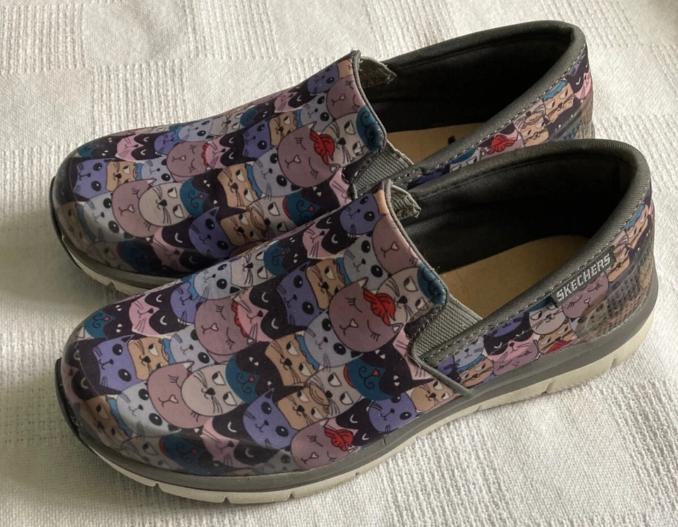 Zapatillas Skechers Cat Work Pro antideslizantes con estampado de gato para mujer talla 8,5 77257 Foto 4 de 4