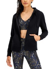 Id Ideology Women's Zip Front Fleece Hoodie Black Size -size-