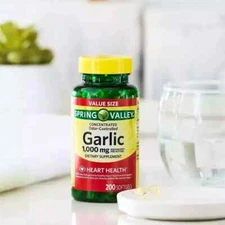 Odorless Garlic 1000 Mg Heart Health Cholesterol Levels Support, 200 Softgels