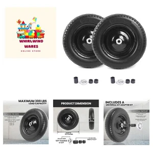 2-PACK " Pneus et roues plats libres - Fit universel 14.5" Tir à la brouette solide...
