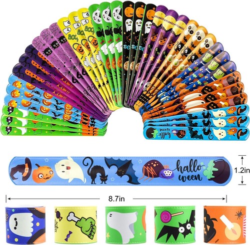 Halloween Party Favors for Kids - 50 Pack Slap Bracelets Halloween Decorations - Picture 2 of 6