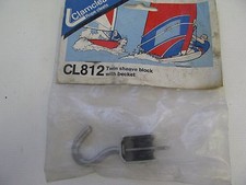 Bloque de polea doble de acero inoxidable Clamcleat CL812 con cubeta