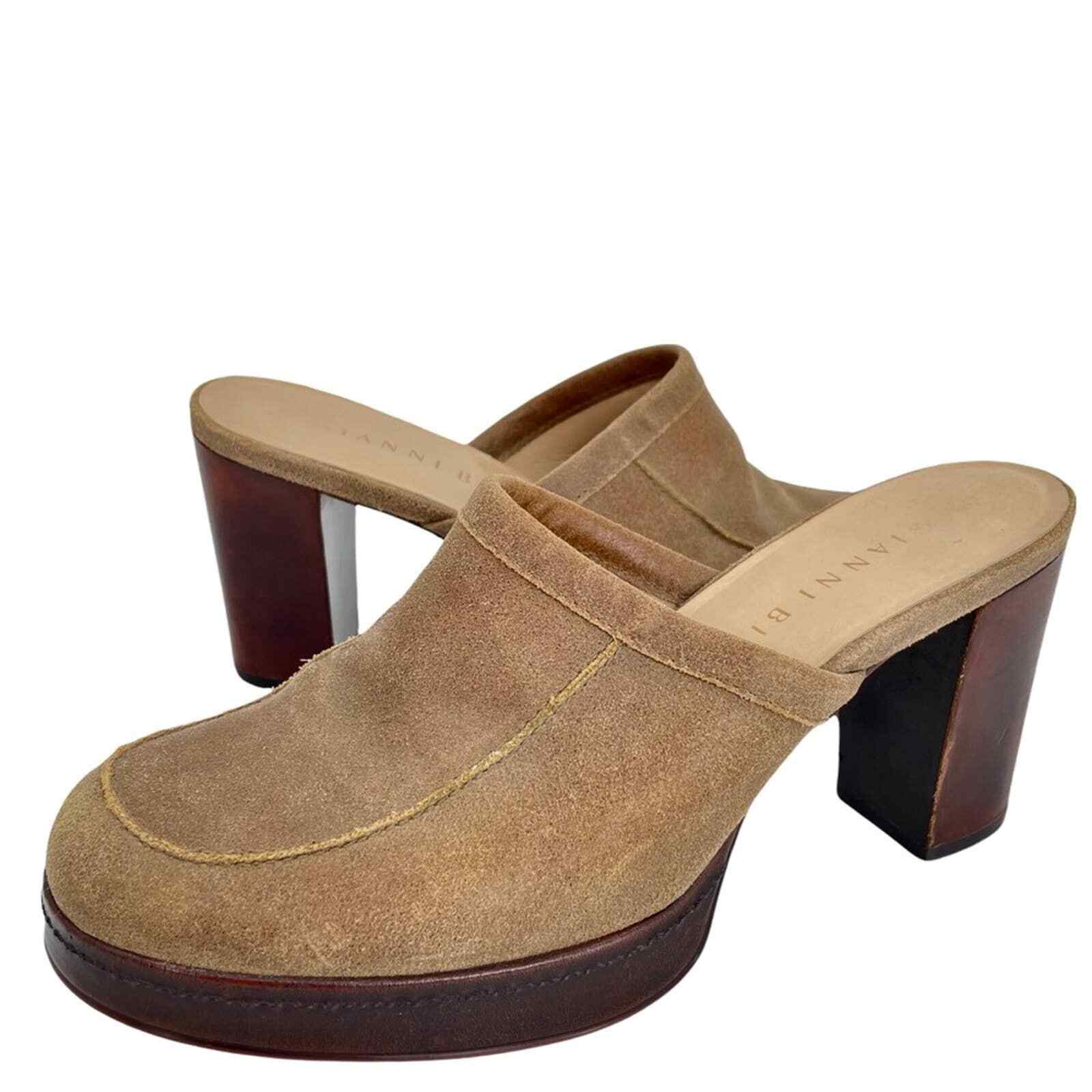 Gianni Bini Noah High Heel Platform Mules Slip On Distressed Brown Leather  | 7.5 | eBay