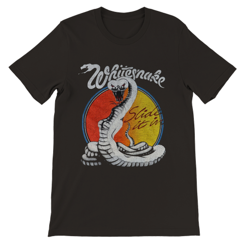 Whitesnake Slide It In European Tour 1984 T-shirt girocollo unisex premium - Foto 2 di 12