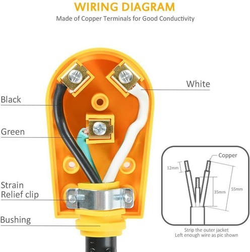 125V 30 Amp RV Heavy Duty Replacement Male/Female Plug with Ergonomic Handle USA - Picture 8 of 15