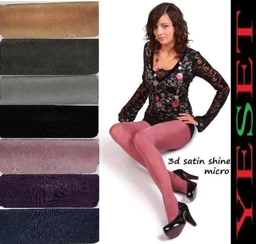 Women Tights Satin Shine Microfiber Stockings 50 Denier M L XL
