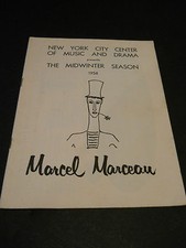 1956  PROGRAM - MARCEL MARCEAU, NEW YORK CITY CENTER, MUSIC AND DRAMA