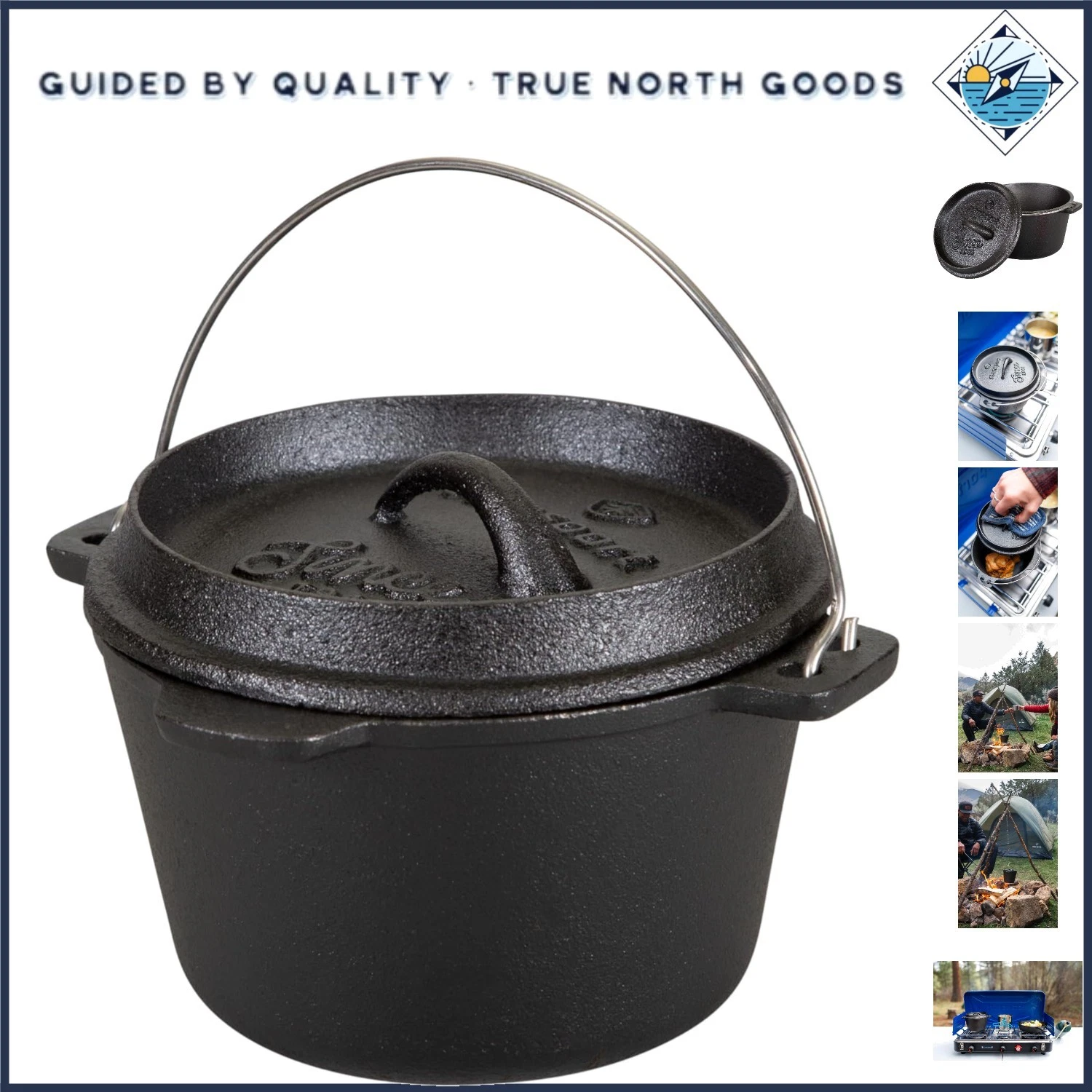 1 Qt Round Cast Iron Dutch Oven - Pre-Seasoned and Dishwasher Safe for Easy Care