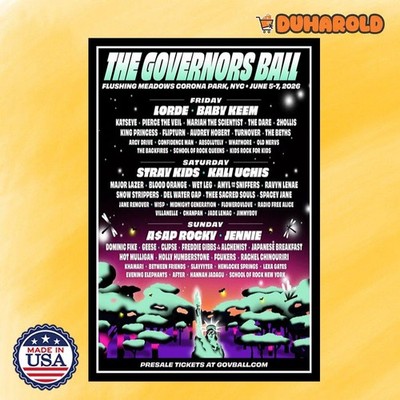 NEW The Governors Ball Flushing Meadows Corona Park June 5-7 2026 Poster