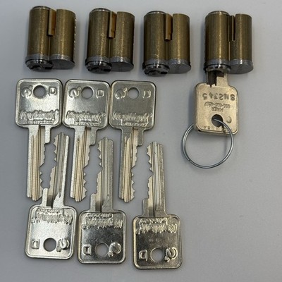 KeyMark Medeco 6-Pin SFIC 4 Lock Core Set Keyed Alike Control Key + 6 Keys