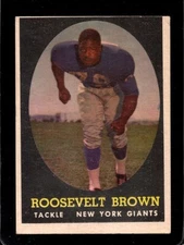 1958 TOPPS #102 ROOSEVELT BROWN EX NY GIANTS HOF *SBA11804