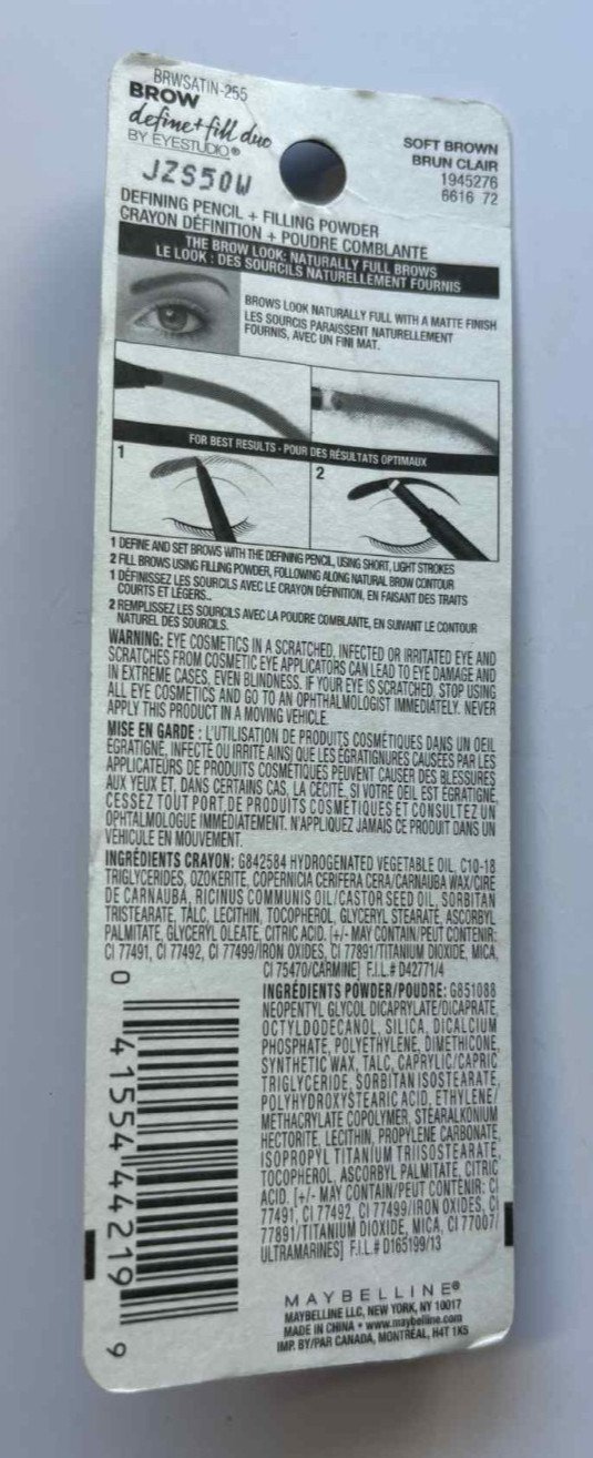 Maybelline Brow Define Fill Duo by Eyestudio 255 Soft Brown