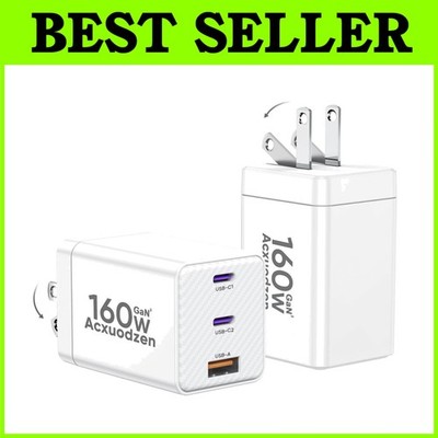 White USB C Charger Block 2 Pack for MacBook, iPhone, Galaxy**