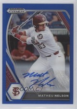 2021 Panini Prizm Draft Picks Blue 74/99 Matheu Nelson #PDP35 Auto 4pn