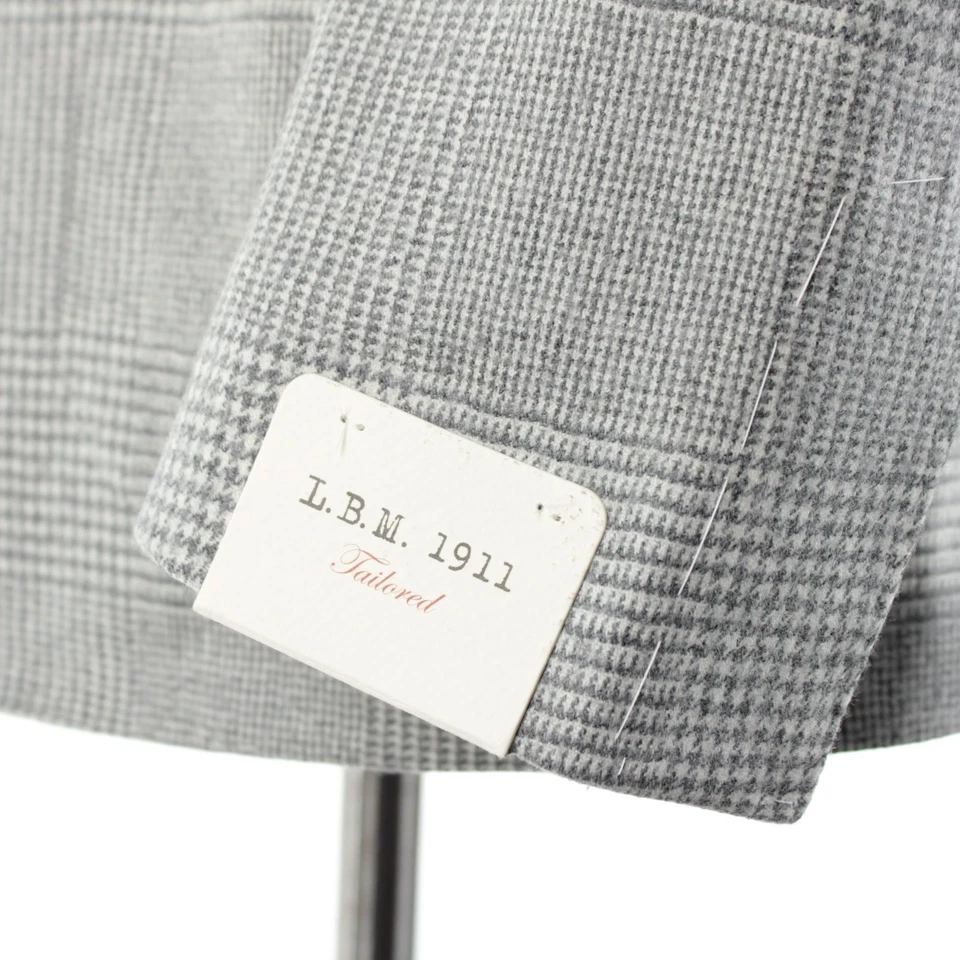 L.B.M. Casaco esportivo 1911 novo com etiquetas 100% lã tamanho 52R (42R EUA) em xadrez cinza - Imagem 3 de 4