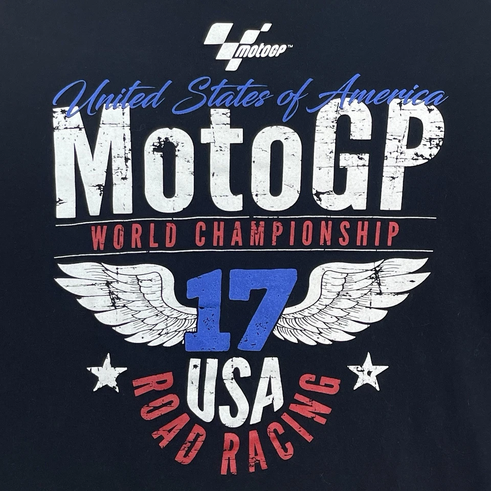 Moto GP 2017 USA World Championship Motorcycle Road Racing T Shirt Men's XL - Image 4 of 4