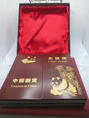 Vintage Giant Panda Folding Display Screen w/ Presentation Box Beijing Children'
