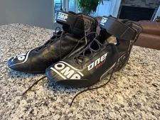 OMP Italy ONE EVO X Driving Racing Shoes Black (FIA ) (EUR 43) Worn 1 Day