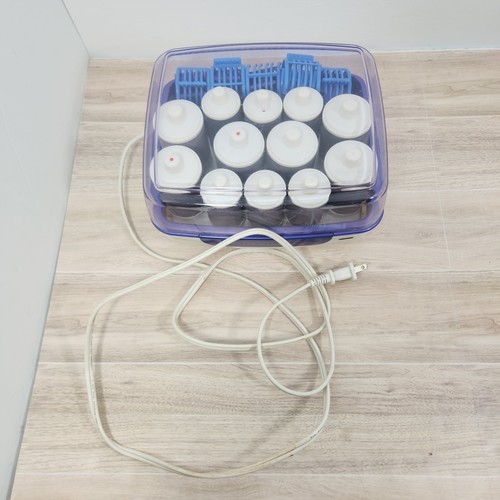 Revlon RV-258 Curling Set 12 Flocked Cool Touch Hot Rollers With Clips Curlers - Picture 6 of 8