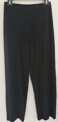 Ming Wang Black Knit Straight Leg Pull On Pants Size Large NWOT