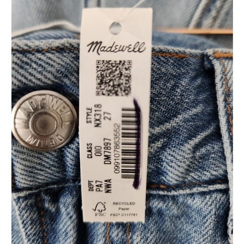 NWT Madewell The Perfect Vintage Wide-Leg Jean in Airy Denim Blue W27 - Photo 11/14