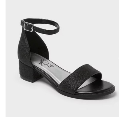 Art Class Black Block Heel Buckle Unisex Kids Sandal US 4 Adjustable Strap