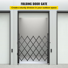 Single Folding Security Gate Steel Accordion Scissor Gate w/ Casters  Lock