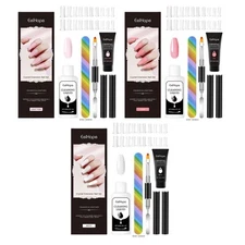 Eelhope Crystal Nail Tips Kit with Glue, Natural 3D Manicure Set, Minimalist