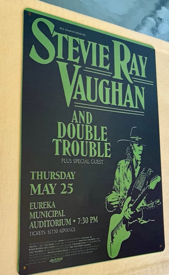 New Metal Reproduction Of A Vintage Stevie Ray Vaughn Concert Poster Wall Art - Image 2 of 4