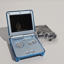 Authentic Nintendo Game Boy Advance SP Pearl Blue GBA SP AGS-101 US Model Tested