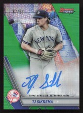 2019 Bowman's Best T.J. Sikkema Auto Autograph Green Refractor #/99 #B19-TJS