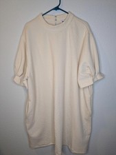 Leota Ivory Textured Jacquard Shift Dress Short Sleeve Plus Size 3X