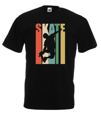 Skate Skateboard extreme sport vintage schwarze T-Shirt Geschenkidee -N/667-SW