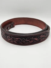 Vogt Chestnut Floral Tooled Leather Vogt Handmade in Old Mexico Belt Size 34