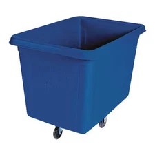 Rubbermaid Commercial Fg460800dblue Cube Truck, 3/8 Cu. Yd., 300 Lb. Cap, Blue