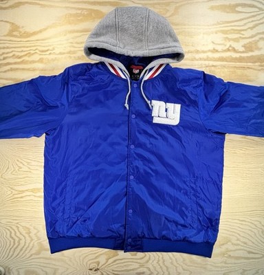 Fanatics NFL New York Giants Satin Jacke mit Kapuze in XL BLAU