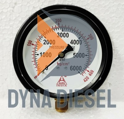 Manometer - DUAL SCALE 0 - 420 KG & 0 - 6000 PSI - 3/8'' BSP - Hohe Qualität