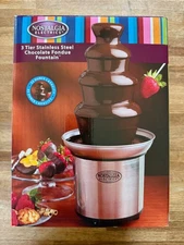 Nostalgia CFF986 32 Oz 4 Tier Stainless Steel Chocolate & Cheese Fondue Fountain