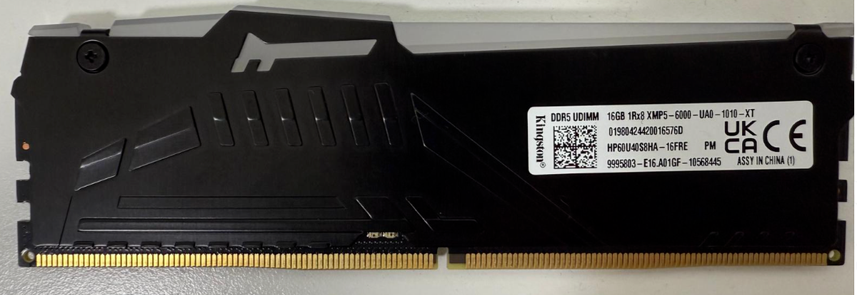 Kingston 16GB HP60U40S8HA-16FRE P/N:P04629 Fury RGB XMP5-6000